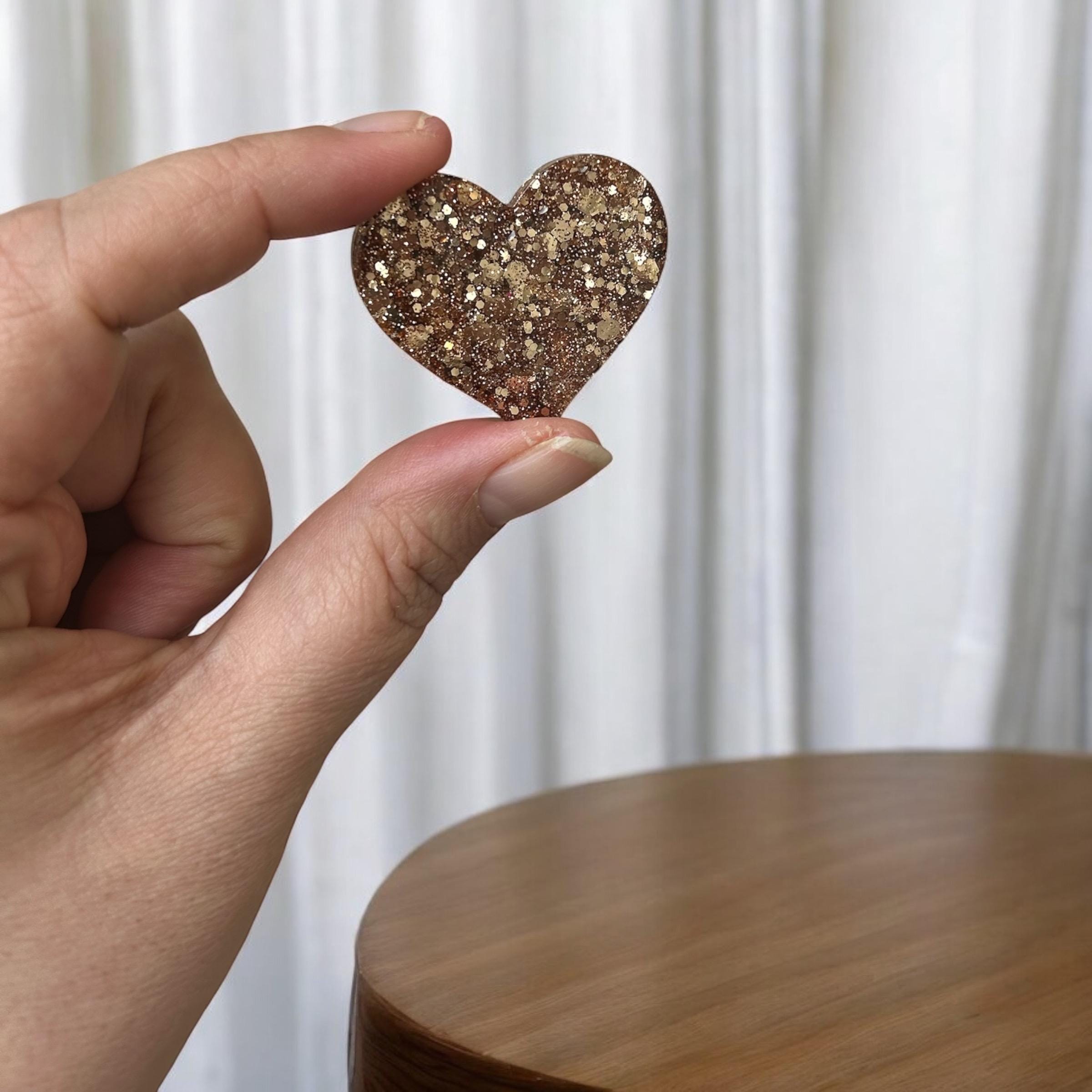 Broche en Résine Pailletée - Bijou Fait Main Unique