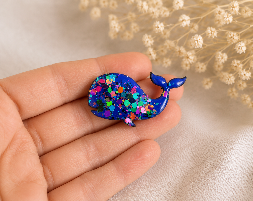 Broches Baleine à paillettes - bijoux veste