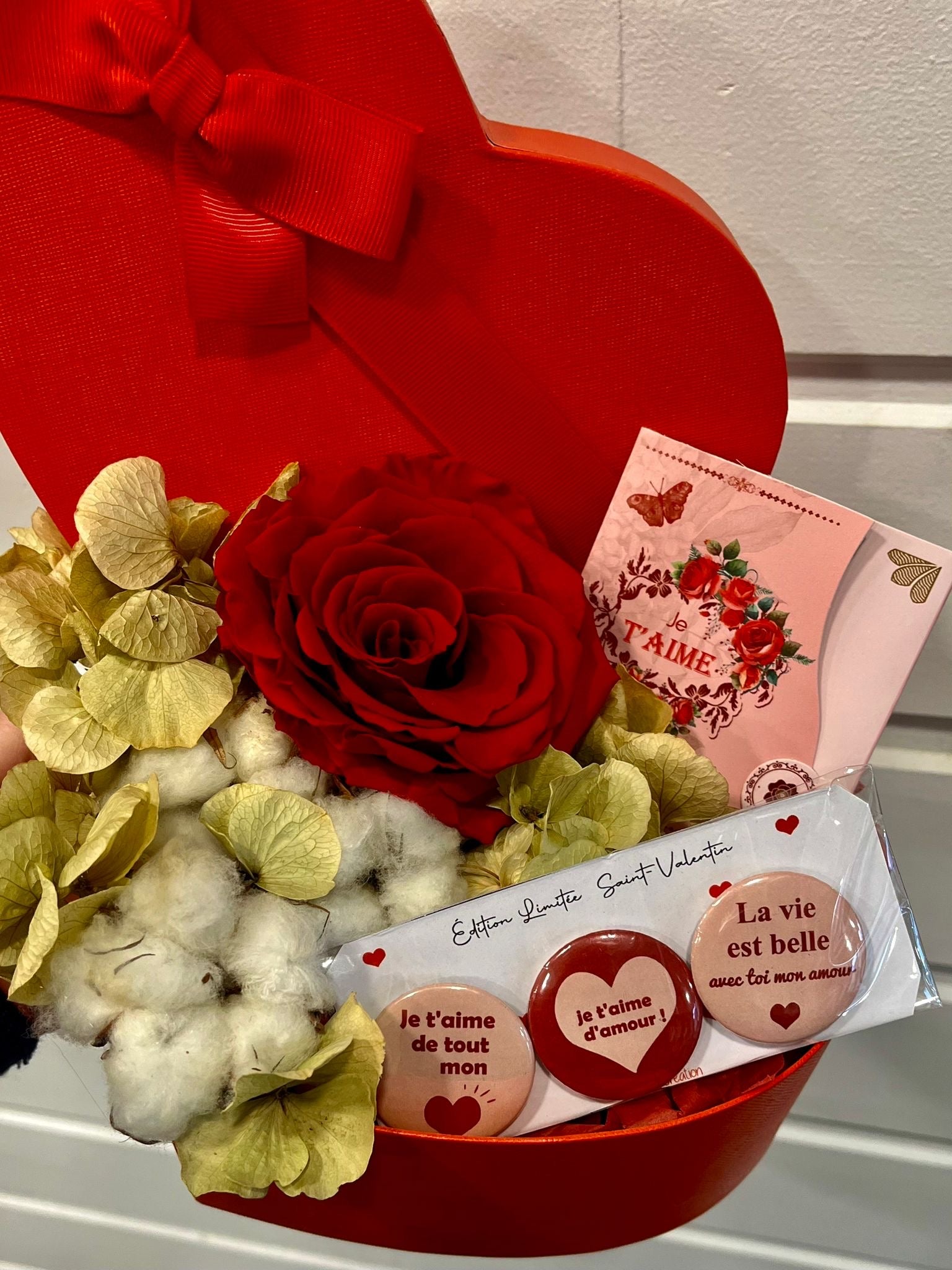 Magnet amour – Message romantique – Cadeau Saint-Valentin – Je t’aime – Déco frigo couple – Création artisanale