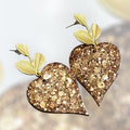 Boucles d'oreilles créoles cœur  / Paillettes
