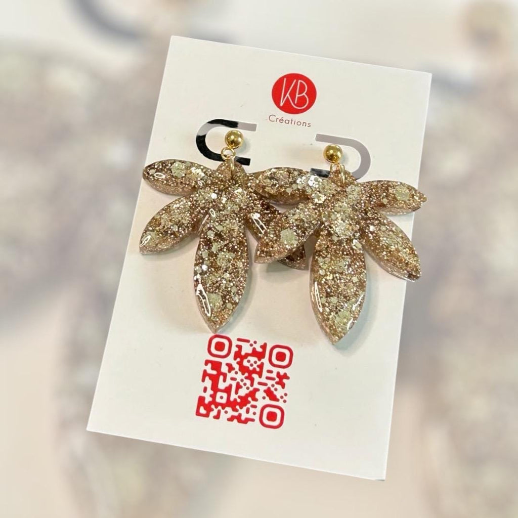 Boucles d'oreilles Paradise / Paillettes or