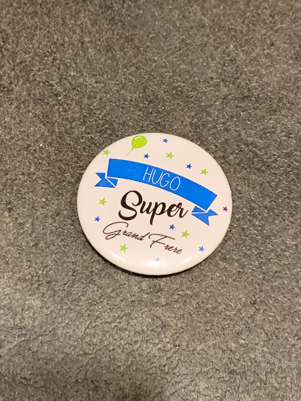 Badge personnalisé - Super grand frère / soeur - Ballons - Commande Personnalisée