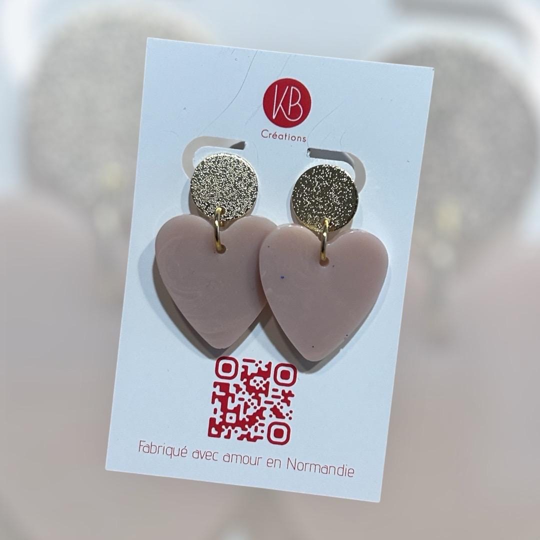 Boucles d’oreilles cœur nude