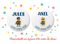 Badge Super Grand Frère Personnalisé - Héros en version blond ou brun – Cadeau pour grand frère