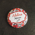 Badge personnalisé - Infirmière - Aide Soignante - Liberty Wiltshire rouge 