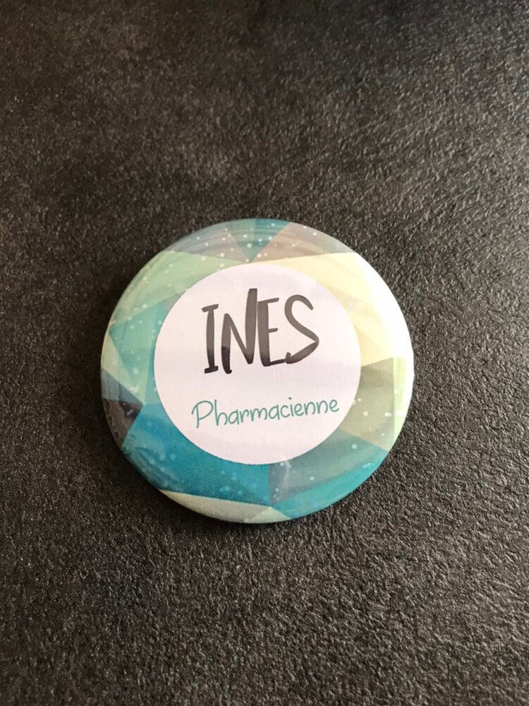 Badge geometry Blue - Infirmière