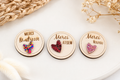 Magnet cœur pailleté - Maitresse, nounou - Commande Personnalisée