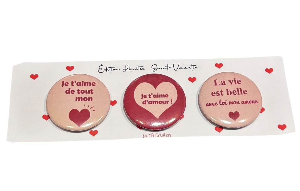 Magnet amour – Message romantique – Cadeau Saint-Valentin – Je t’aime – Déco frigo couple – Création artisanale