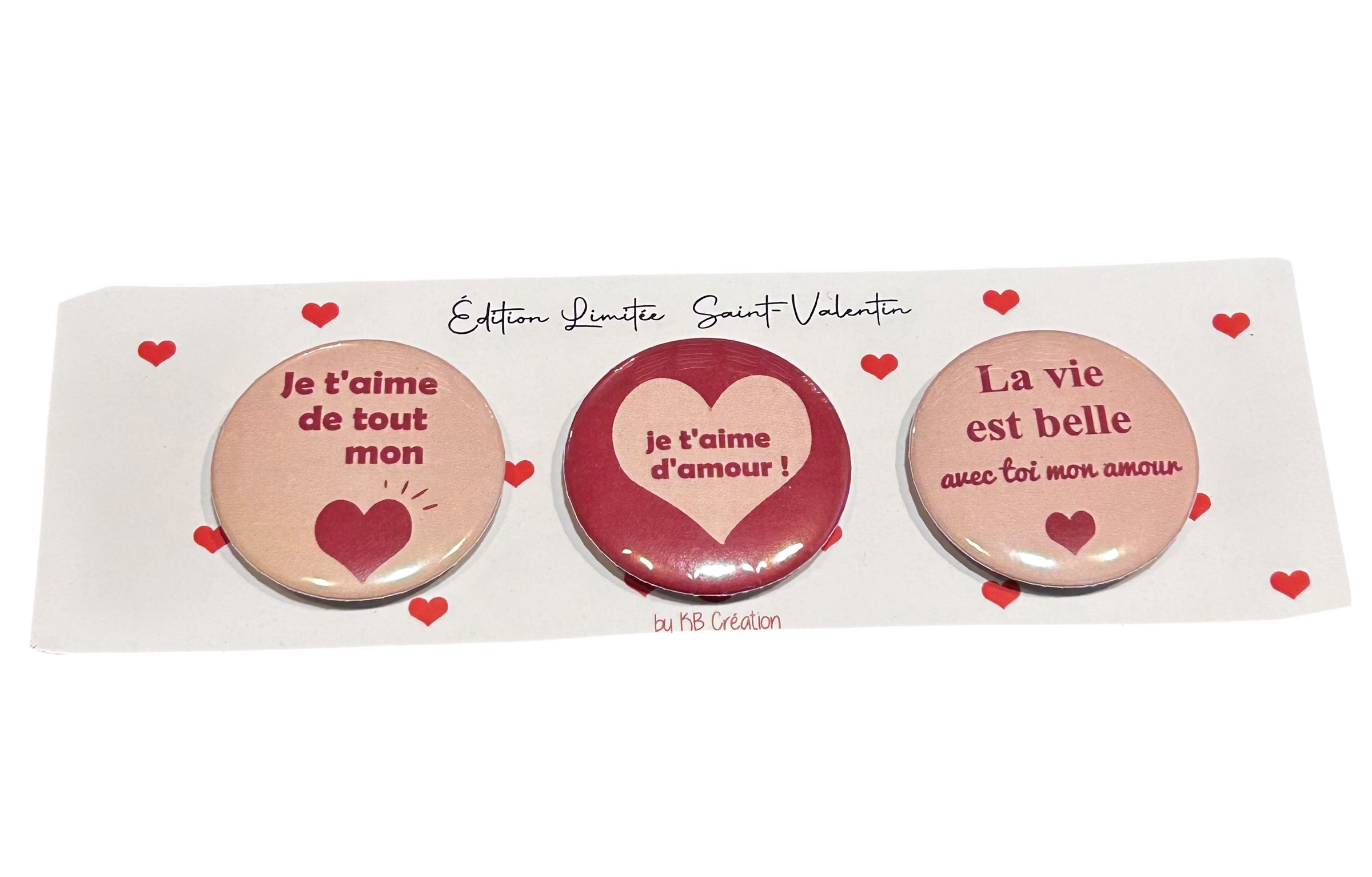 Magnet amour – Message romantique – Cadeau Saint-Valentin – Je t’aime – Déco frigo couple – Création artisanale