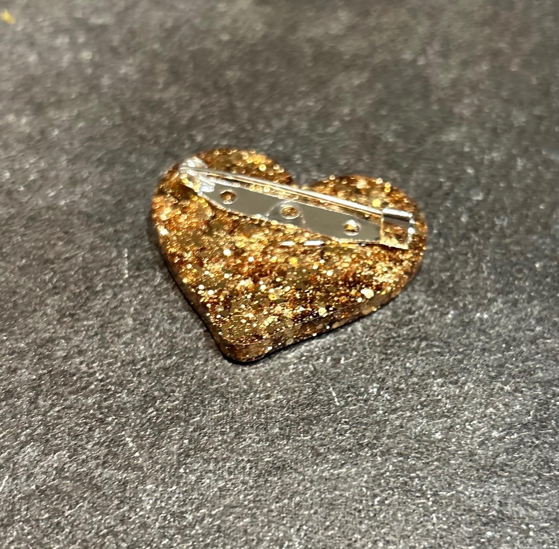 Broche en Résine Pailletée - Bijou Fait Main Unique