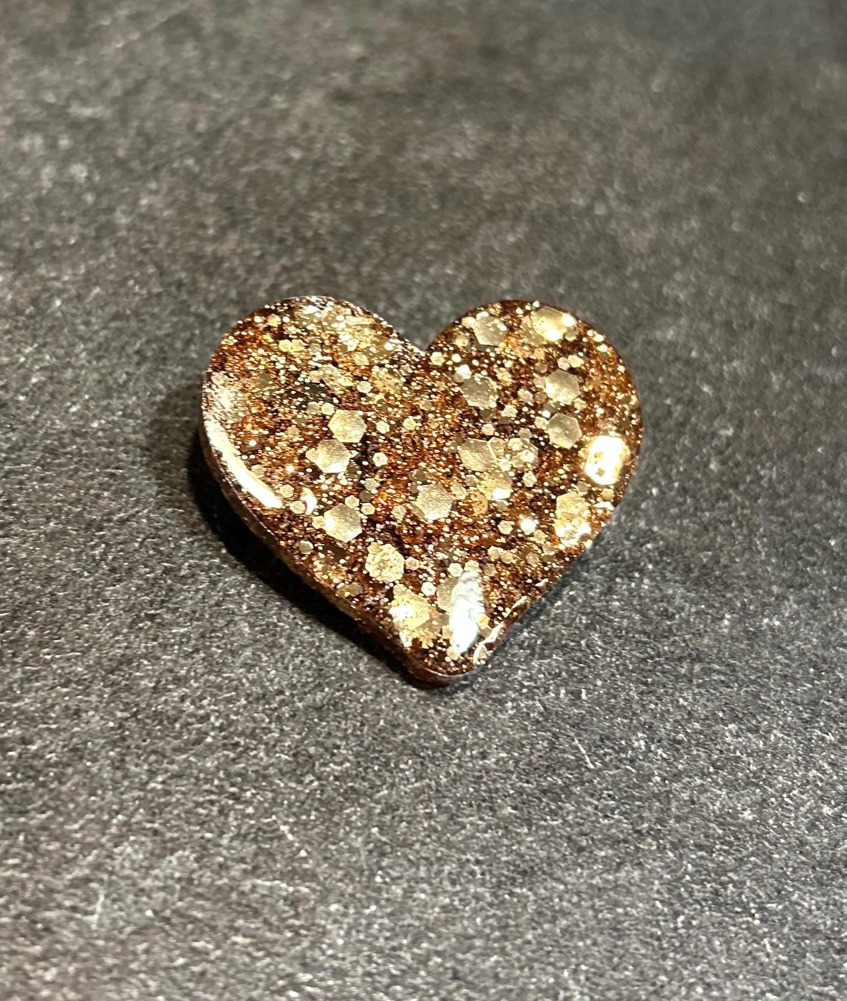 Broche en Résine Pailletée - Bijou Fait Main Unique