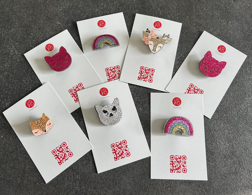 Broches à paillettes - bijoux veste