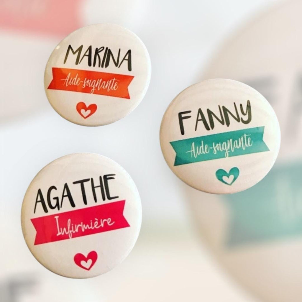 Badge infirmière - aide-soignante prénom personnalisé